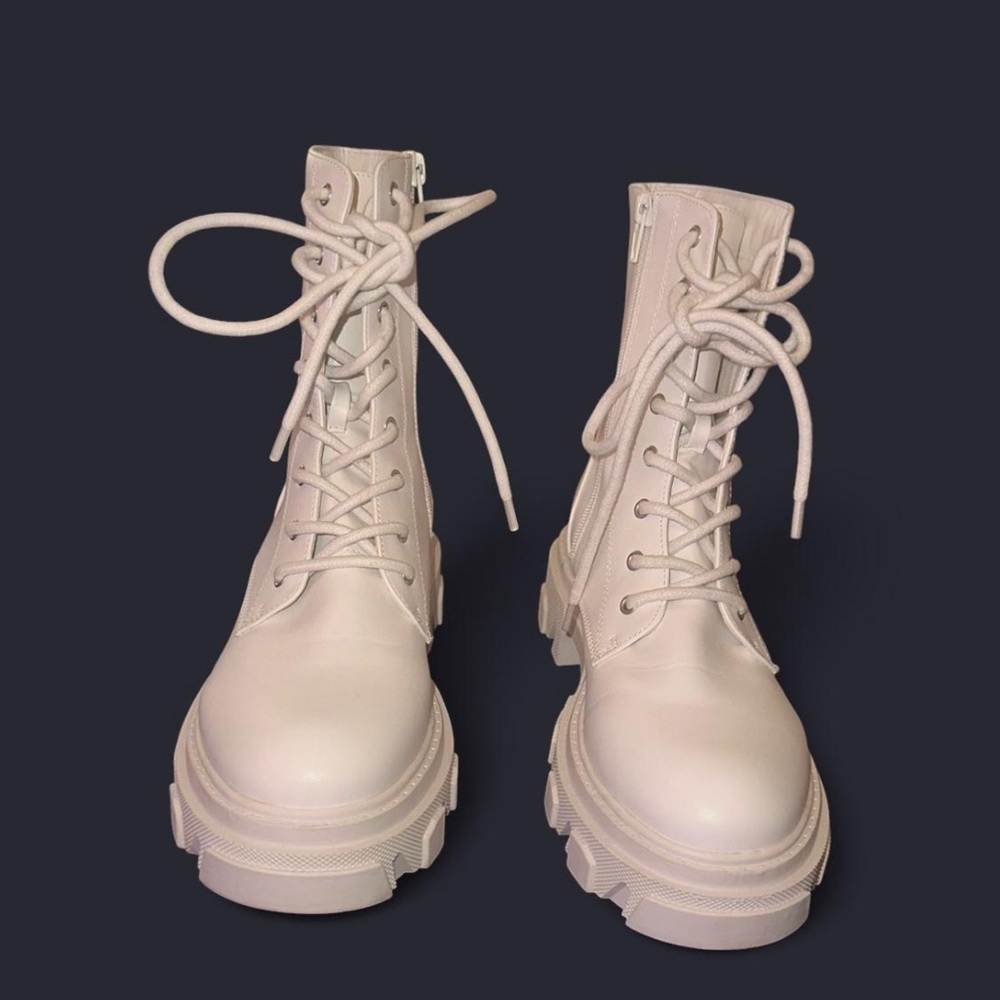 Source Unknown White Combat Boots - image 4